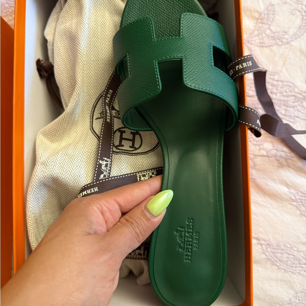 Green Women's Slide Sandals